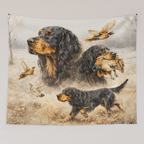 Item preview, Gordon Setter , Hunting Dog – Vintage Bird Dog Illustration  designed and sold by TammyHunterArt.
