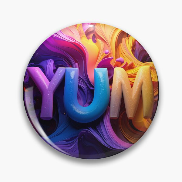 Item preview, Futuristic 3D YUM Bubble Chrome Typography Art designed and sold by icemanphotos.
