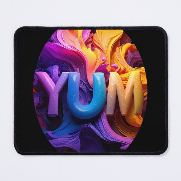 Item preview, Futuristic 3D YUM Bubble Chrome Typography Art designed and sold by icemanphotos.