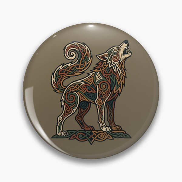 Item preview, Howling Celtic Wolf, Knotwork, Viking Spirit Animal designed and sold by SolaoLab.