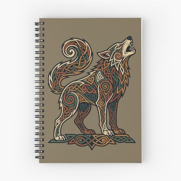 Item preview, Howling Celtic Wolf, Knotwork, Viking Spirit Animal designed and sold by SolaoLab.