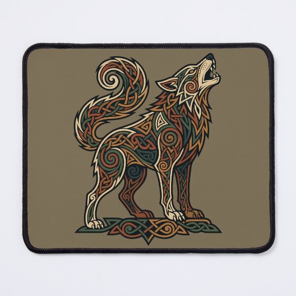 Item preview, Howling Celtic Wolf, Knotwork, Viking Spirit Animal designed and sold by SolaoLab.