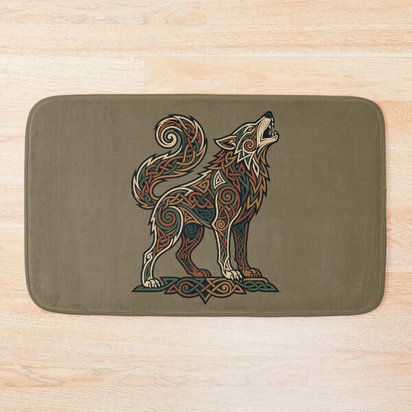 Item preview, Howling Celtic Wolf, Knotwork, Viking Spirit Animal designed and sold by SolaoLab.