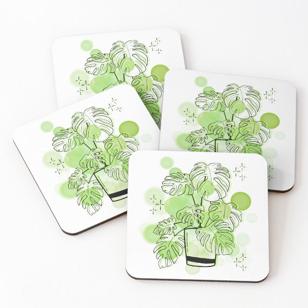 Item preview, Monstera in a Pot Outline in Green Tones - Lineart Illustration designed and sold by iamKRUK.