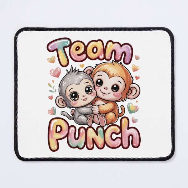 Item preview, Team Punch – Kawaii Grey Lash Girl & Rust Boy Monkey Tee | Couple Shirt designed and sold by DarylWelsh2024.