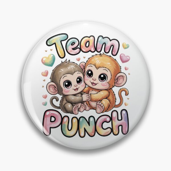 Item preview, Team Punch – Kawaii Grey & Golden Baby Monkey Duo Tee designed and sold by DarylWelsh2024.