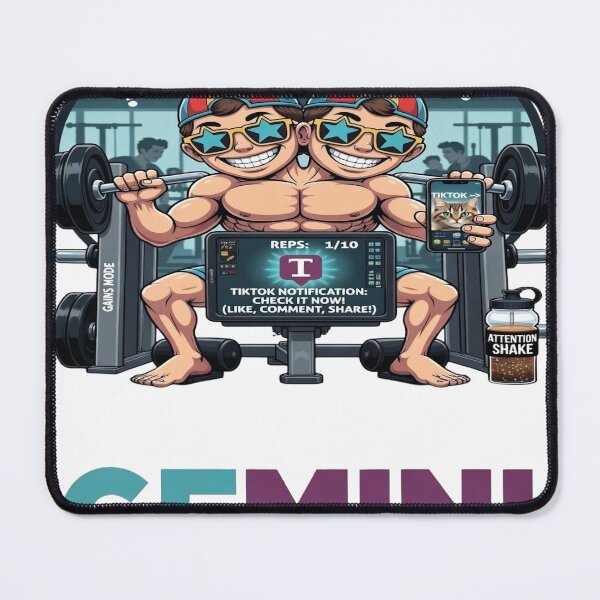 Item preview, Funny Gemini Gym - "TikTok Mode" Conjoined Twins Beast Mode T-shirt designed and sold by ClaussShop.