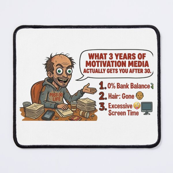 Item preview, 3 Years of Motivation Media Reality Check - Funny Sarcastic Art designed and sold by Ithaca2077.