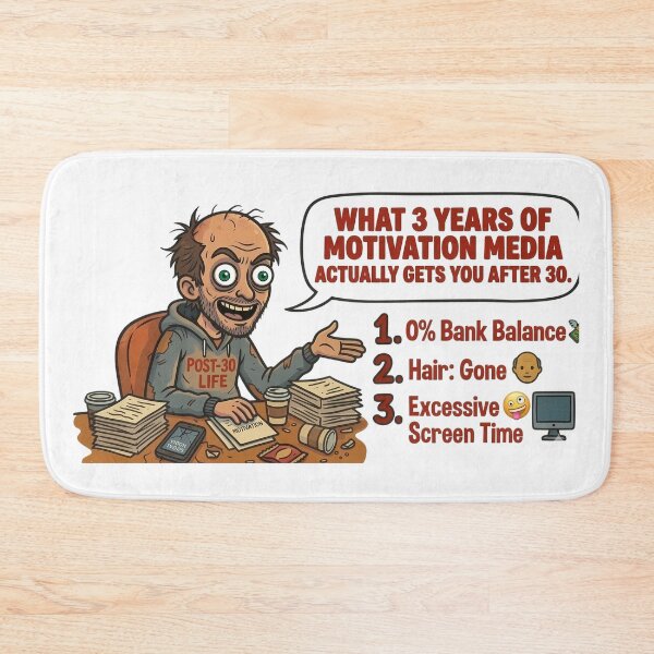 Item preview, 3 Years of Motivation Media Reality Check - Funny Sarcastic Art designed and sold by Ithaca2077.