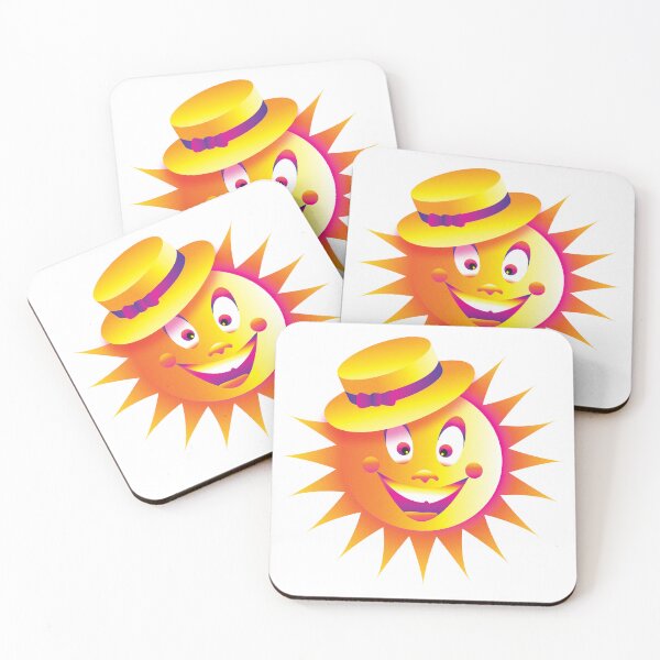 Item preview, Happy Sun – Retro Smiling Sun With Boater Hat Illustration Print designed and sold by Fabulosa Designs.