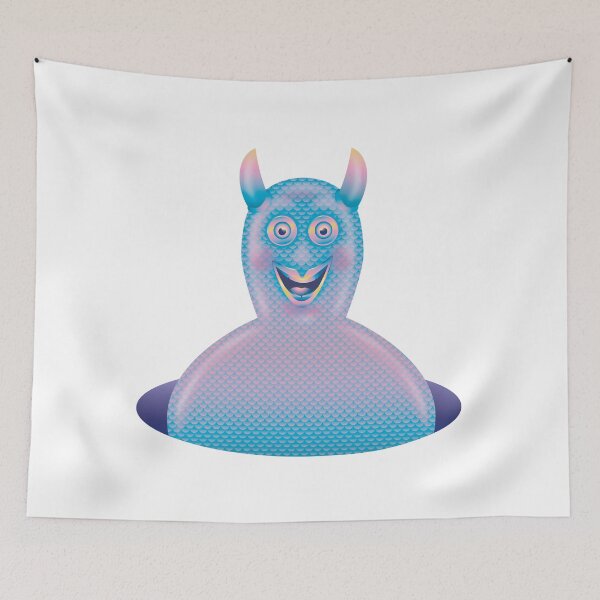 Item preview, Thingamawhatisit – Blue Scaled Creature Illustration Print designed and sold by Fabulosa Designs.