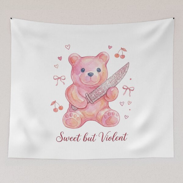Item preview, Sweet but Violent – Cute Teddy Bear Dark Coquette Design designed and sold by aiqdelicia.