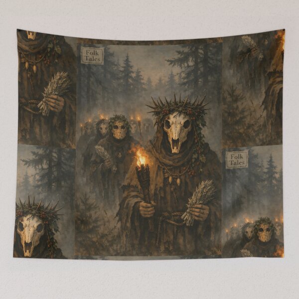 Item preview, The Procession of the Hollow Crown - Folk Horror designed and sold by bapupa.