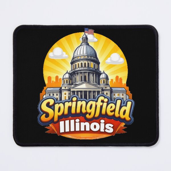 Item preview, Springfield Illinois Capitol Sunset Retro Travel Design Funny Gift designed and sold by BadhbhArt.
