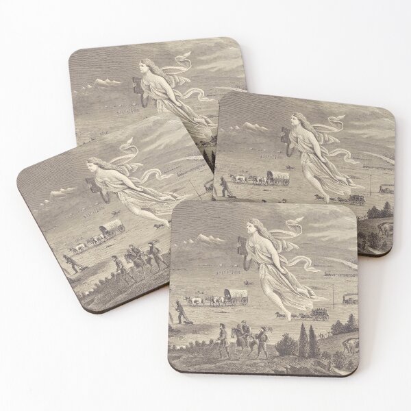 Item preview, American Progress Allegory Westward Expansion Vintage Engraving Print designed and sold by TheSoulOfArt.