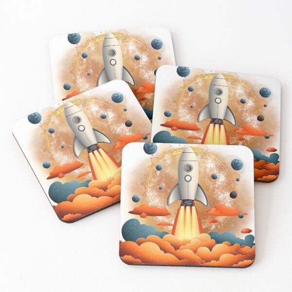 Item preview, Retro Rocket Launch | Space Adventure Illustration designed and sold by ChenEngEng.