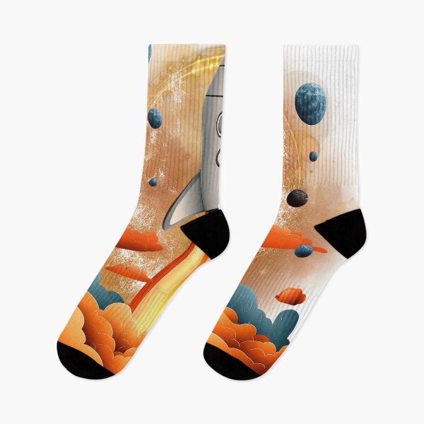 Item preview, Retro Rocket Launch | Space Adventure Illustration designed and sold by ChenEngEng.