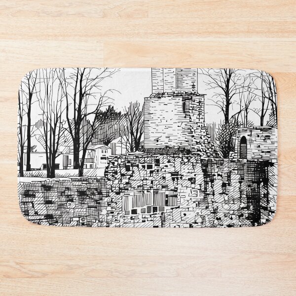 Item preview, Medieval Stone Abbey Ruins With Arched Openings and Textured Walls designed and sold by ivon55.