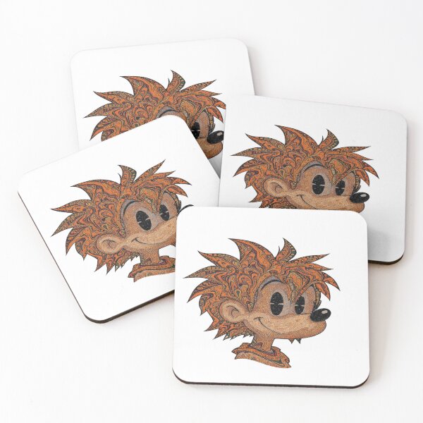 Item preview, Psychedelic Orange Marble Hedgehog | Trippy Sonic Y2K Cartoon Art designed and sold by ZChrome.