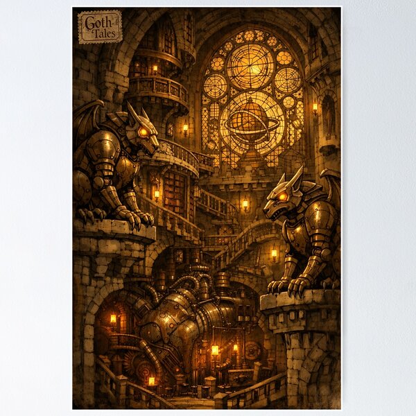 Item preview, The Clockwork Conservatory - Dark Fantasy Gothic Castle designed and sold by bapupa.