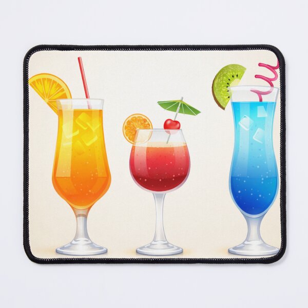 Item preview, Colorful Tropical Cocktail Trio Illustration | Summer Drinks Art Print designed and sold by ArtoryNest.