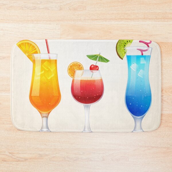 Item preview, Colorful Tropical Cocktail Trio Illustration | Summer Drinks Art Print designed and sold by ArtoryNest.