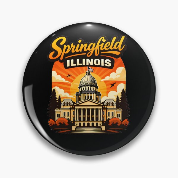 Item preview, Springfield Illinois Capitol Sunset Vintage Skyline Design Funny Gifts designed and sold by BadhbhArt.