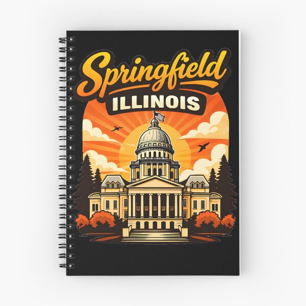 Item preview, Springfield Illinois Capitol Sunset Vintage Skyline Design Funny Gifts designed and sold by BadhbhLoot.
