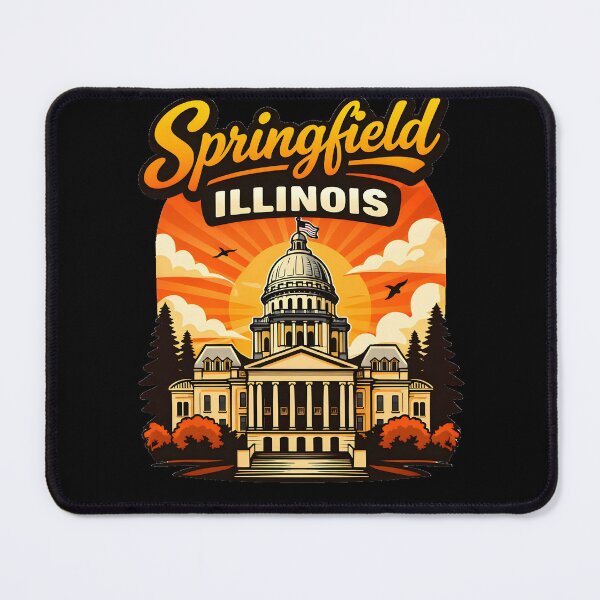 Item preview, Springfield Illinois Capitol Sunset Vintage Skyline Design Funny Gifts designed and sold by BadhbhLoot.