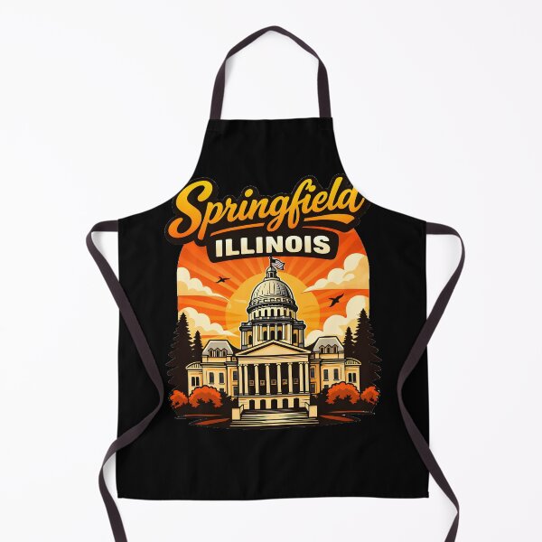 Item preview, Springfield Illinois Capitol Sunset Vintage Skyline Design Funny Gifts designed and sold by BadhbhArt.