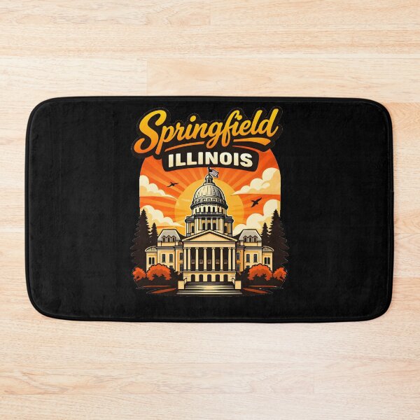 Item preview, Springfield Illinois Capitol Sunset Vintage Skyline Design Funny Gifts designed and sold by BadhbhArt.