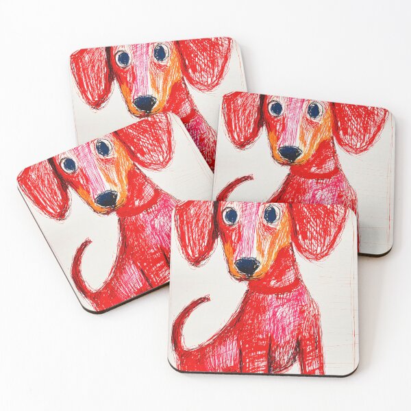 Item preview, Colorful Red Dachshund Sketch designed and sold by lautir.