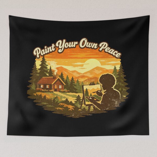 Item preview, Bob Ross Paint Your Own Peace Retro designed and sold by Retr0Tshirts.