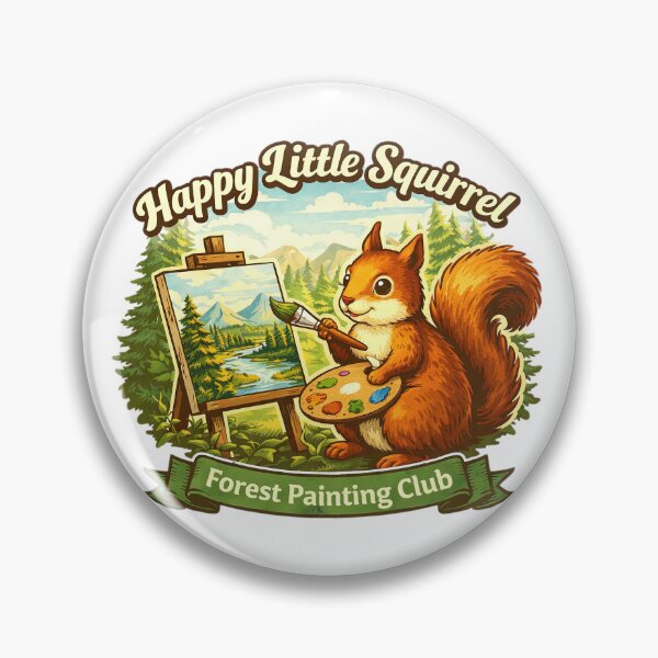 Artikelvorschau, Bob Ross Happy Little Squirrel Art entworfen und verkauft von Retr0Tshirts.
