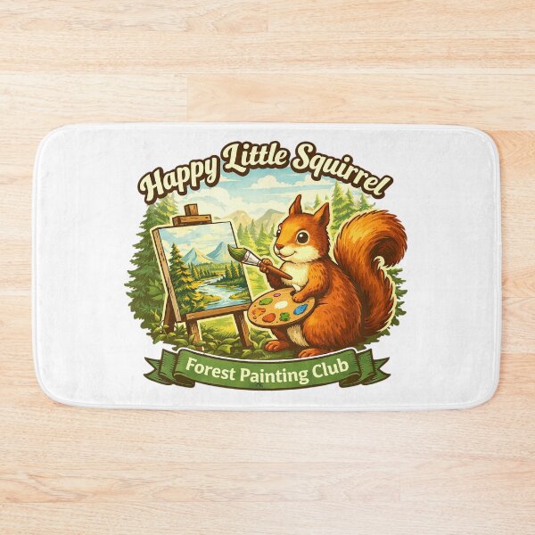 Item preview, Bob Ross Happy Little Squirrel Art designed and sold by Retr0Tshirts.