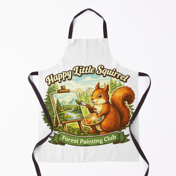 Artikelvorschau, Bob Ross Happy Little Squirrel Art entworfen und verkauft von Retr0Tshirts.