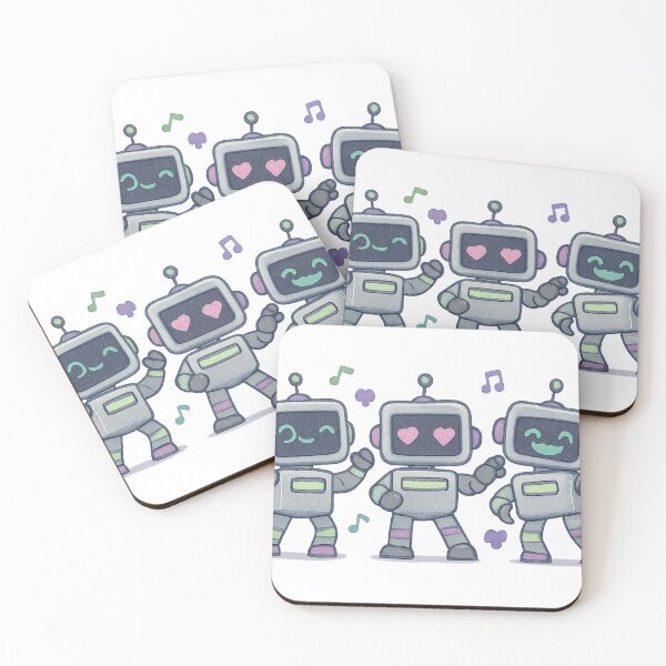 Item preview, Cute Dancing Robots Cartoon designed and sold by Velvet-motive.