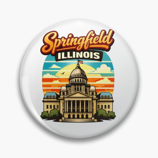 Item preview, Springfield Illinois Capitol Retro Sunset Skyline Design Funny Giftes designed and sold by BadhbhArt.