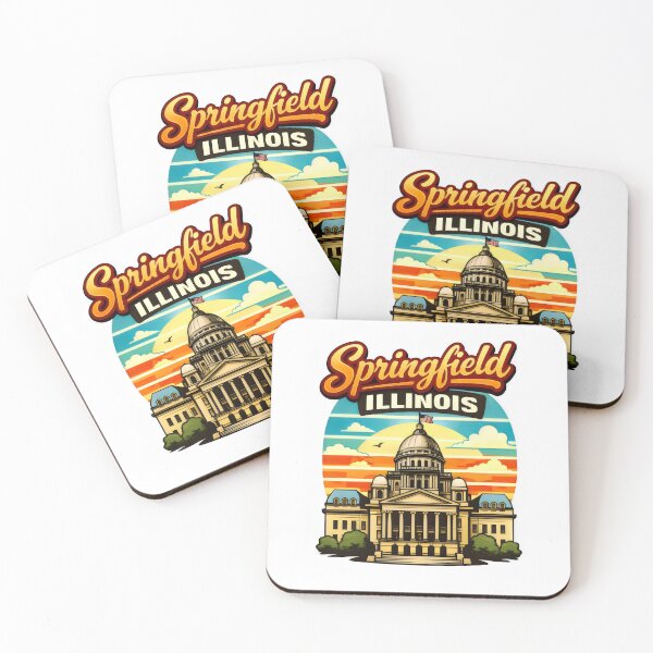 Item preview, Springfield Illinois Capitol Retro Sunset Skyline Design Funny Giftes designed and sold by BadhbhArt.