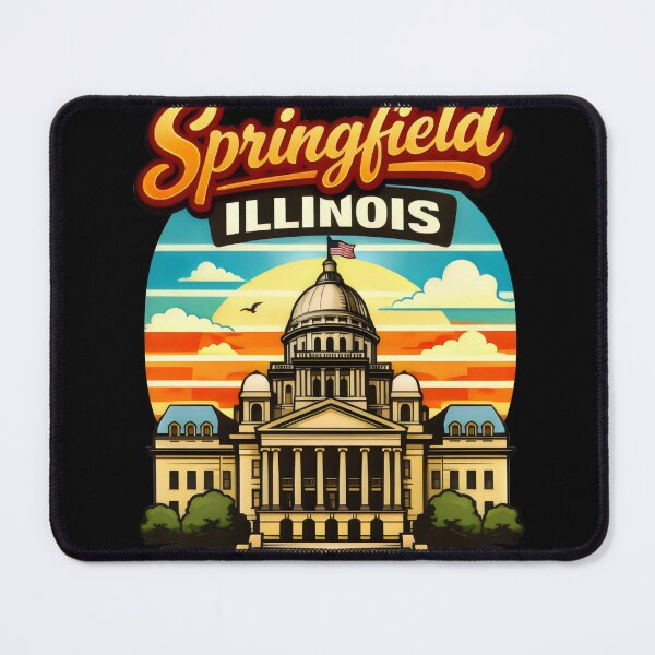 Item preview, Springfield Illinois Capitol Retro Sunset Skyline Design Funny Giftes designed and sold by BadhbhArt.