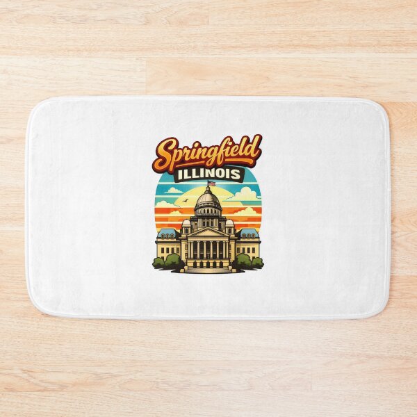 Item preview, Springfield Illinois Capitol Retro Sunset Skyline Design Funny Giftes designed and sold by BadhbhArt.