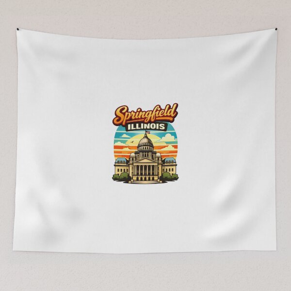 Item preview, Springfield Illinois Capitol Retro Sunset Skyline Design Funny Giftes designed and sold by BadhbhArt.