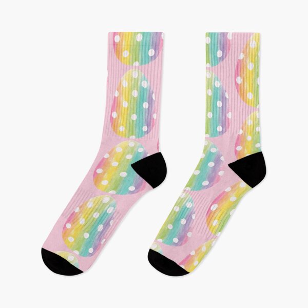 Item preview, Rainbow Easter Egg – Vertical Stripes with White Dots Watercolor designed and sold by EmeraldeaArt.