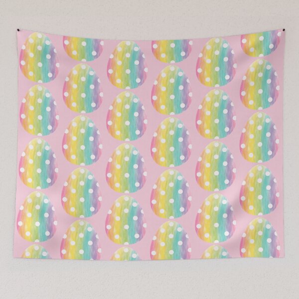 Item preview, Rainbow Easter Egg – Vertical Stripes with White Dots Watercolor designed and sold by EmeraldeaArt.