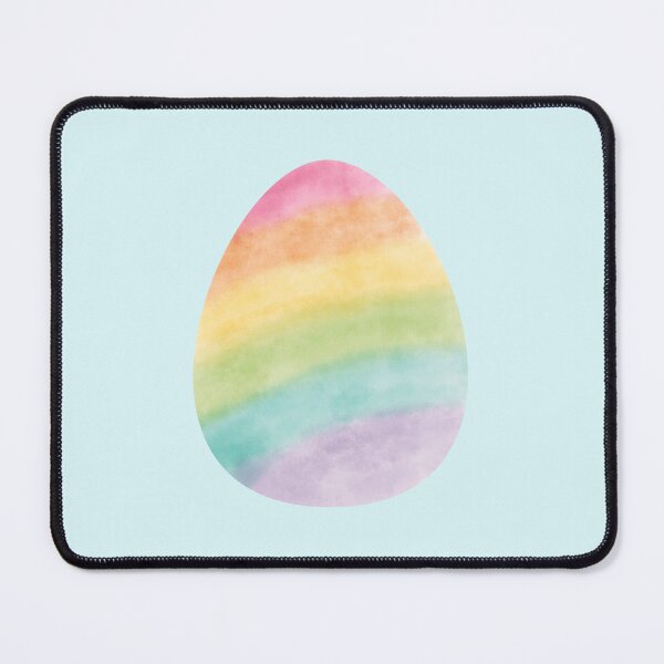 Item preview, Pastel Rainbow Egg – Skewed Watercolor Stripes designed and sold by EmeraldeaArt.