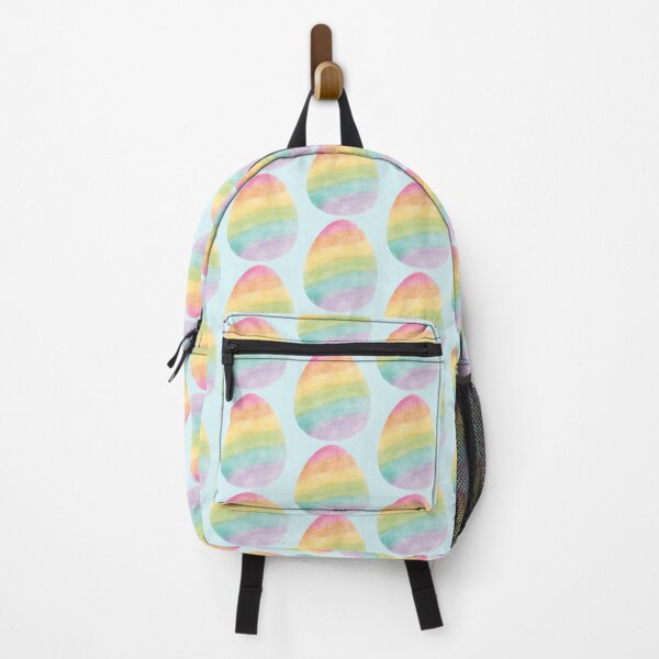 Item preview, Pastel Rainbow Egg – Skewed Watercolor Stripes designed and sold by EmeraldeaArt.