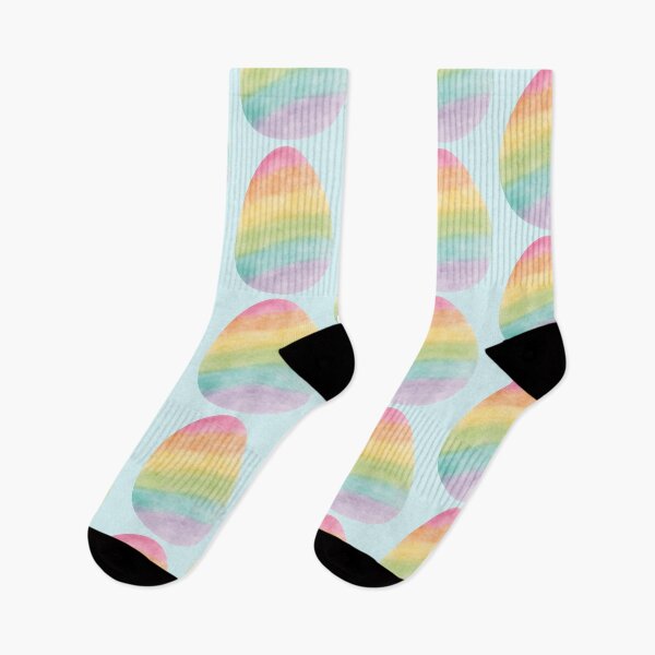 Item preview, Pastel Rainbow Egg – Skewed Watercolor Stripes designed and sold by EmeraldeaArt.