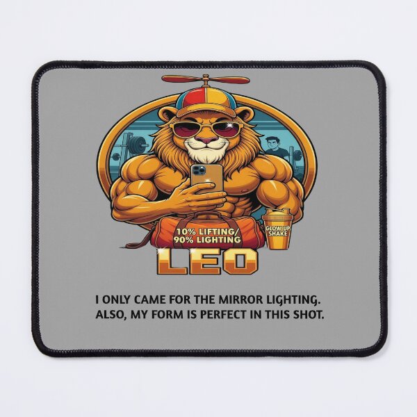 Item preview, Funny Leo Zodiac Gym - "Mirror Lighting" Selfie King Lion T-shirt designed and sold by ClaussShop.
