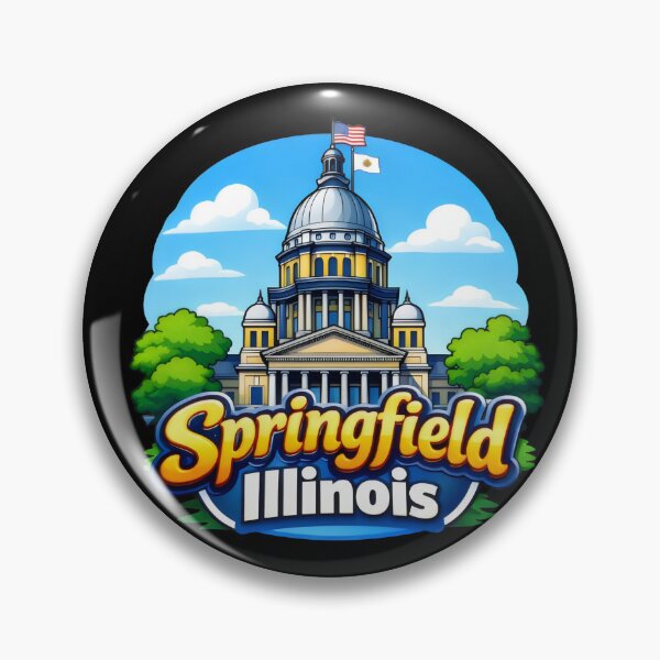 Item preview, Springfield Illinois Capitol Bright Skyline City Pride Design Funny Gift designed and sold by BadhbhArt.
