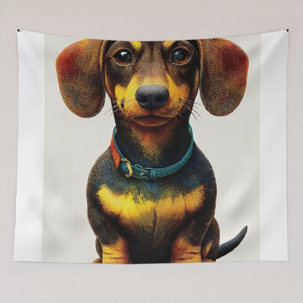 Item preview, Vibrant Dachshund with Colorful Collar designed and sold by lautir.